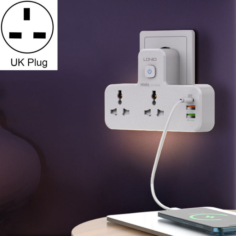 LDNIO SC2311 20W PD+QC 3.0 Multifunctional Home Fast Charging Socket with Night Light, Spec: UK Plug - Extension Socket by LDNIO | Online Shopping South Africa | PMC Jewellery | Buy Now Pay Later Mobicred