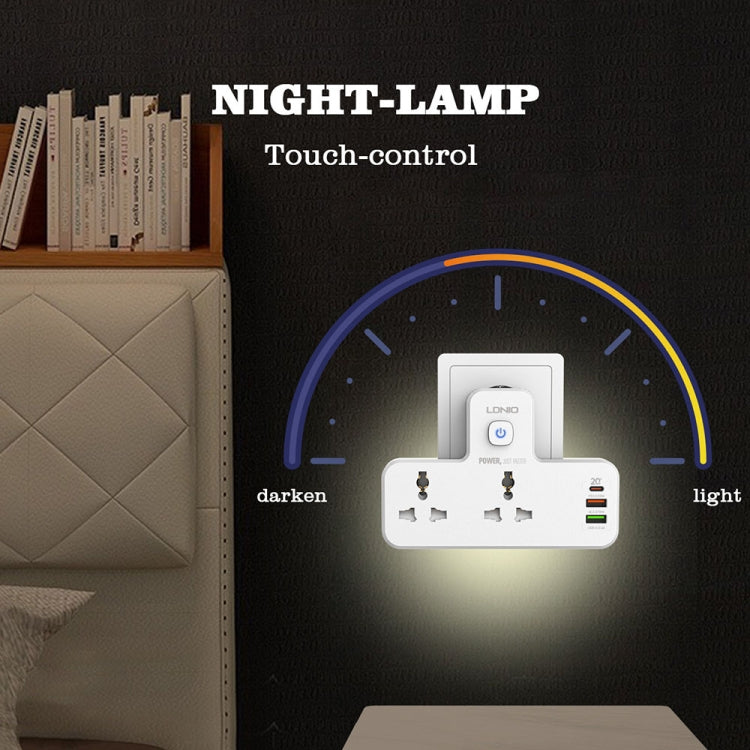 LDNIO SC2311 20W PD+QC 3.0 Multifunctional Home Fast Charging Socket with Night Light, Spec: UK Plug - Extension Socket by LDNIO | Online Shopping South Africa | PMC Jewellery | Buy Now Pay Later Mobicred