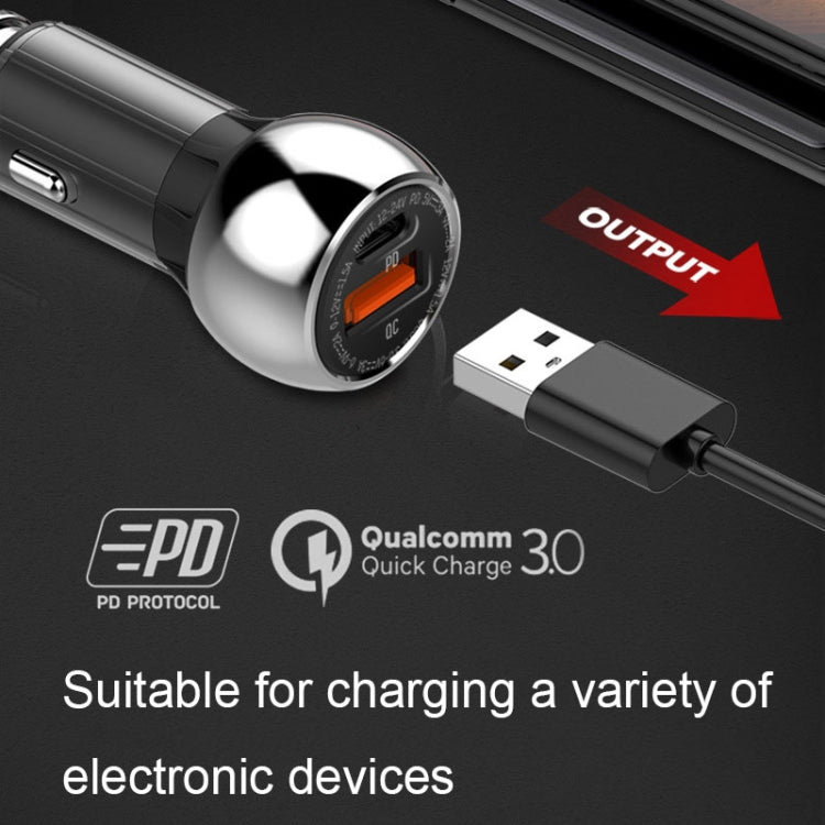 LDNIO C1 36W PD + QC 3.0 Car Fast Charger High Power Smart USB Car Charger with Micro USB Cable - Car Charger by LDNIO | Online Shopping South Africa | PMC TechLife