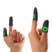 3 Pairs Gaming Finger Sleeve Breathable Luminous Fingertips,Color: Silver Fiber Blue