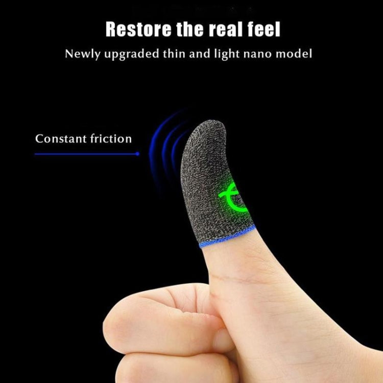 3 Pairs Gaming Finger Sleeve Breathable Luminous Fingertips,Color: Silver Fiber Blue