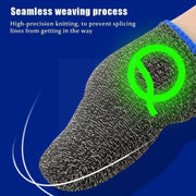 3 Pairs Gaming Finger Sleeve Breathable Luminous Fingertips,Color: Silver Fiber Blue