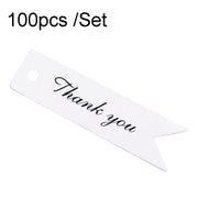 100pcs /Set Retro Baking Sticker Tag Swallow Tail Bookmark Gift Card, Style: Thand You (White)