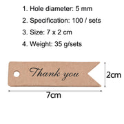 100pcs /Set Retro Baking Sticker Tag Swallow Tail Bookmark Gift Card, Style: Thand You (White)