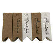 100pcs /Set Retro Baking Sticker Tag Swallow Tail Bookmark Gift Card, Style: Thand You (White)