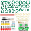 106-1 116 In 1 Clay Cutter Set DIY Clay Earring Mould Clay Earrings Making Tools(Dark Green) - free shipping - PMC TechLife - Order now!