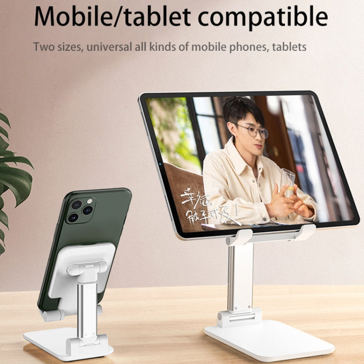 SSKY X5 Desktop Phone Live Foldable Tablet Bracket, Style: Double Rod Phone Version (White)