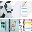A6 Leather Loose-leaf Budget Book Handbook Notepad(Marbled-Blue) - Notebooks by PMC TechLife | Online Shopping South Africa | PMC TechLife