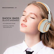 H7 Foldable Wireless Bluetooth Headset With Microphone Support TF Card, AUX(Brown-green)