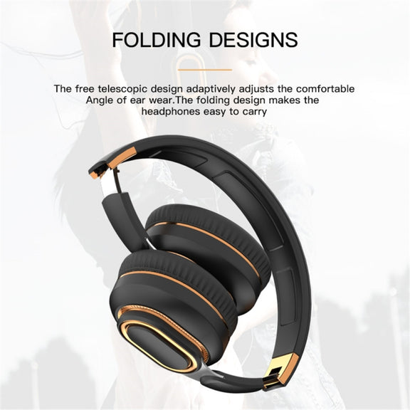 H7 Foldable Wireless Bluetooth Headset With Microphone Support TF Card, AUX(Brown-green)