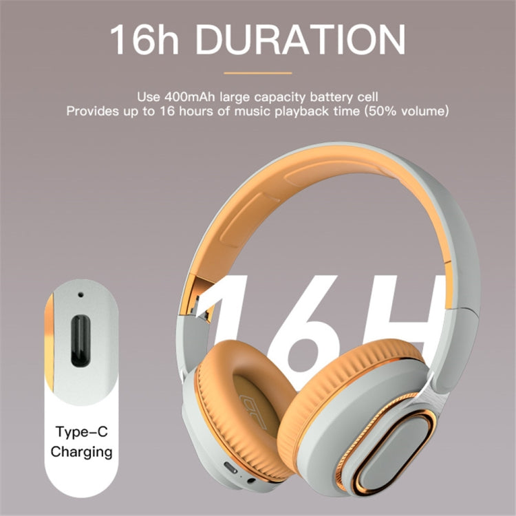 H7 Foldable Wireless Bluetooth Headset With Microphone Support TF Card, AUX(Brown-green)