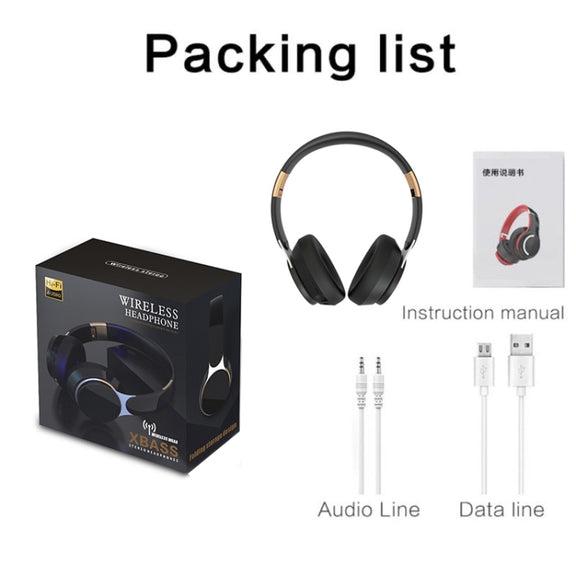 FG-07S Foldable Wireless Headset With Microphone Support AUX/TF Card(Blue)