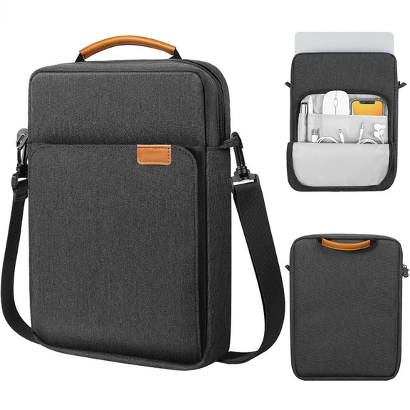 Vertical Laptop Bag Handheld Shoulder Crossbody Bag, Size: 13.3 Inch(Black)
