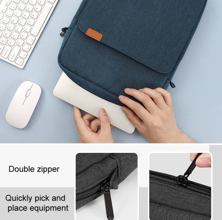 Vertical Laptop Bag Handheld Shoulder Crossbody Bag, Size: 13.3 Inch(Black)