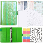 A6 Illusion Magic Square Loose-leaf PU Notebook Cash Budget Book(Green)