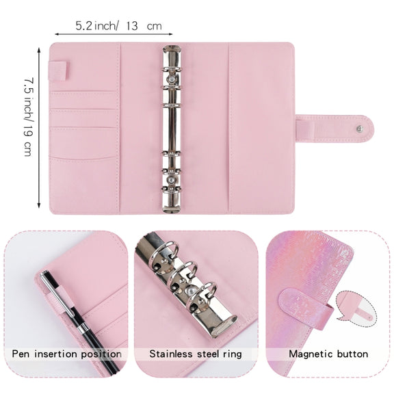 A6 Illusion Magic Square Loose-leaf PU Notebook Cash Budget Book(Milk Tea)