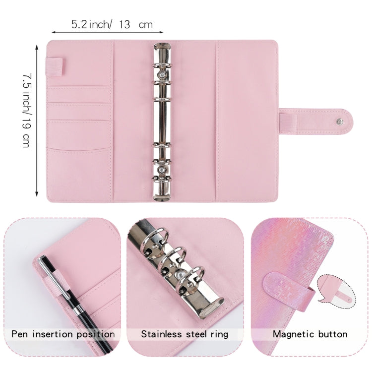 A6 Illusion Magic Square Loose-leaf PU Notebook Cash Budget Book(Milk Tea)