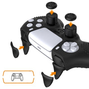 For PS5 Game Controller Joystick Cap Silicone Protective Cover Kit Dustproof Case(Black Polka Dots)