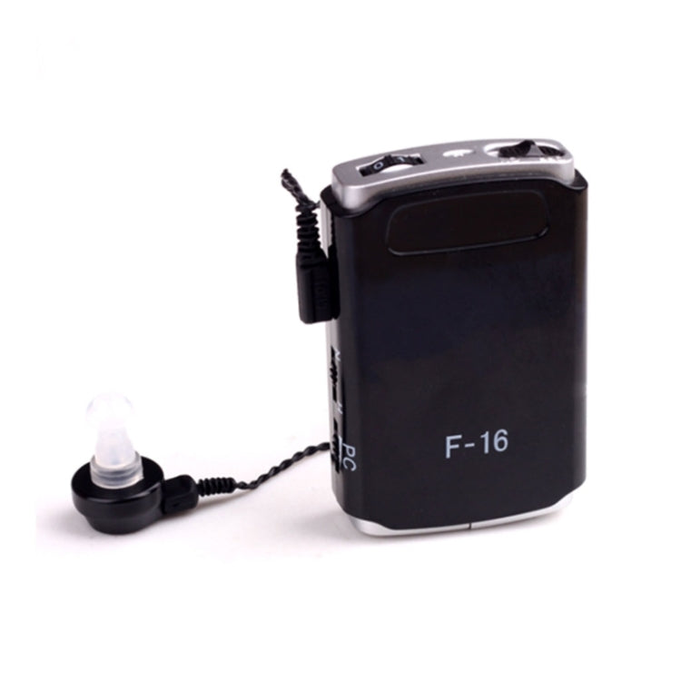 F-16 Pocket High Power Wired Box Mini Hearing Aid Sound Amplifier Receiver(Black) - Hearing Aids by PMC TechLife | Online Shopping South Africa | PMC TechLife