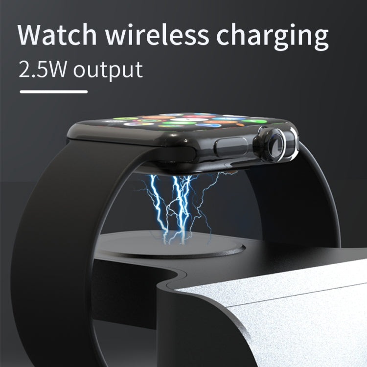 H27 15W  6 In 1 With Clock Function Magnetic Phone Wireless Charger For iWatch/AirPods(Black) -  by PMC TechLife | Online Shopping South Africa | PMC TechLife
