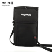 Tingofine YT5 Multifunctional Travel Passport RFID Anti-theft Document Bag Water-resistant Passport Holder(Black)