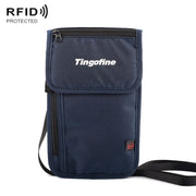 Tingofine YT5 Multifunctional Travel Passport RFID Anti-theft Document Bag Water-resistant Passport Holder(Royal Blue)