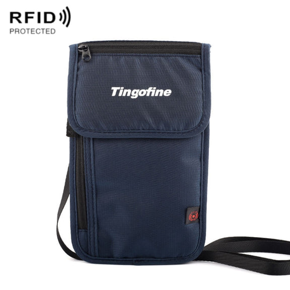 Tingofine YT5 Multifunctional Travel Passport RFID Anti-theft Document Bag Water-resistant Passport Holder(Royal Blue)