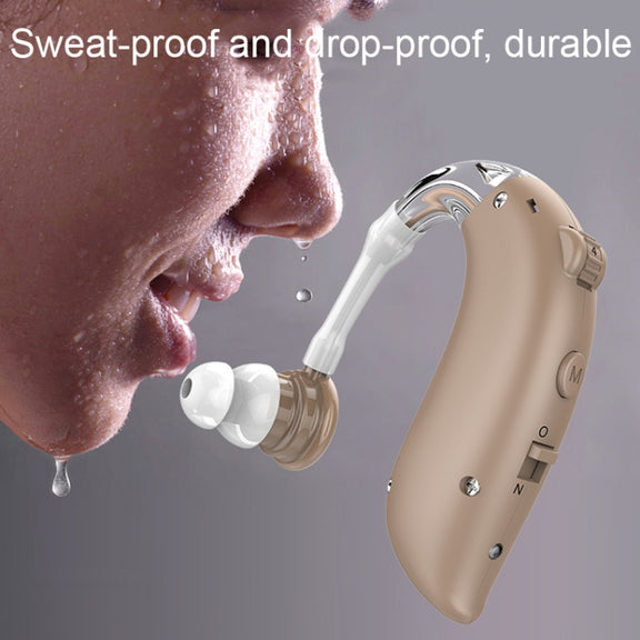 GM-105 Smart Noise Cancelling Ear-hook Rechargeable Elderly Hearing Aids, Spec: EU Plug(Skin Color)