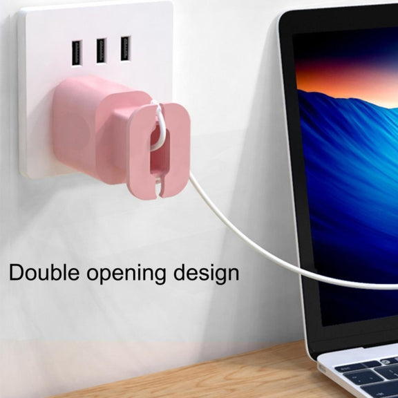 For iPhone 11/12 18W/20W Power Adapter 2pcs Protective Case Cover Data Cable Organizer(Transparent)