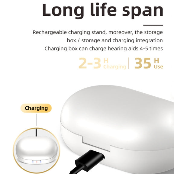 GM-902 Wireless Magnetic Charging Hearing Aids Elderly Sound Amplifier(Skin-color+White)