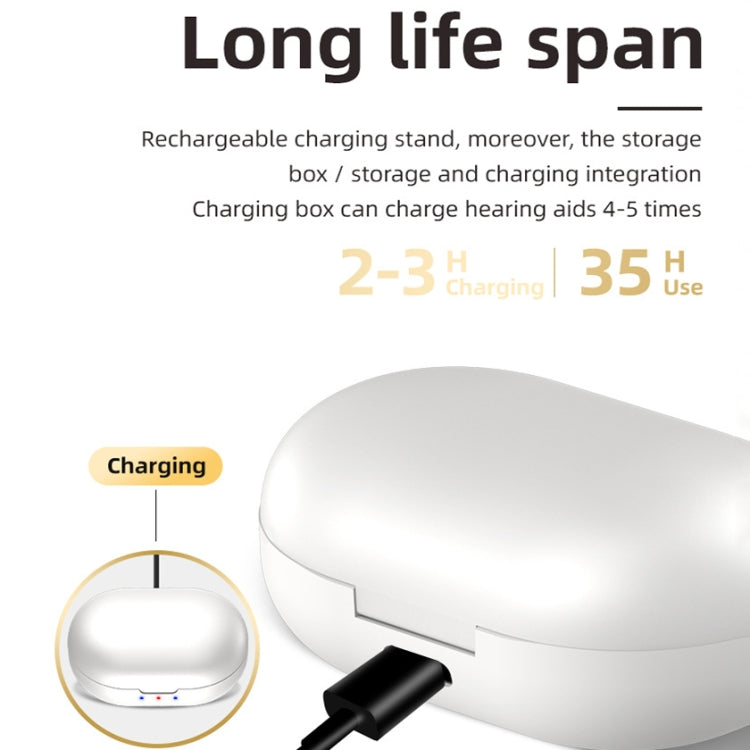 GM-902 Wireless Magnetic Charging Hearing Aids Elderly Sound Amplifier(Skin-color+White)