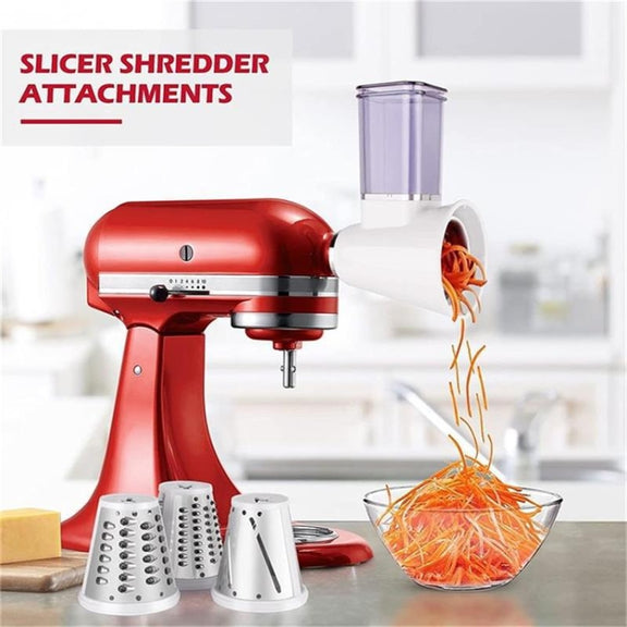 KA-08 For KitchenAid New Cutter Multi-functional Vegetable Cutter Accessories Slicer Grater(White)