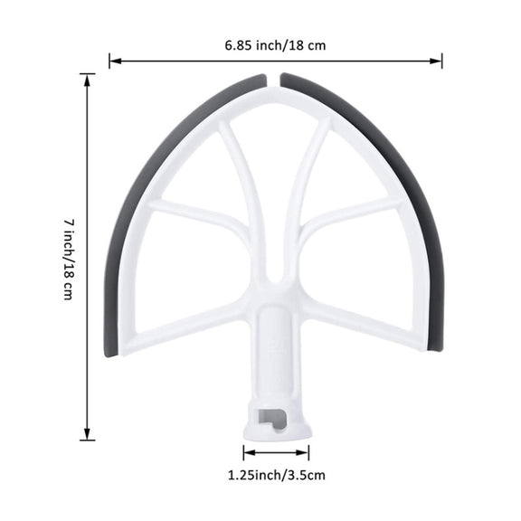 KA-6B For KitchenAid 6-Quart Bowl Lift Stand Mixer Plastic Flat Beater Paddle with Silicone Edges