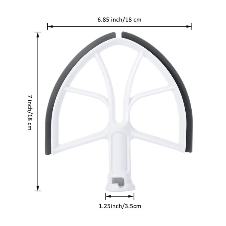 KA-6B For KitchenAid 6-Quart Bowl Lift Stand Mixer Plastic Flat Beater Paddle with Silicone Edges