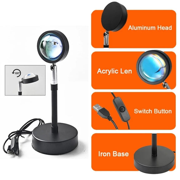 Sunset Background Remote Control RGB Floor Ambient Projection Light Bluetooth APP