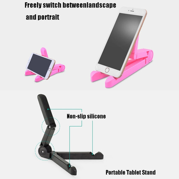 54356 Multifunctional Desktop Universal Foldable Triangular Phone Holder(Black)