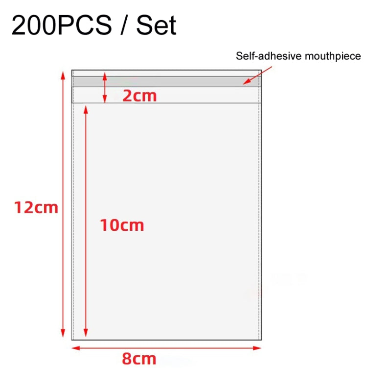 2 Sets CPE Matte Self -Sealed Bag Data Cable Phone Case Packaging Bag, Size: 8x12cm
