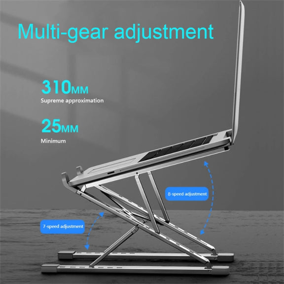 N8 Double-layer Foldable Lifting Aluminum Alloy Laptop Heat Dissipation Stand, Color: Gray