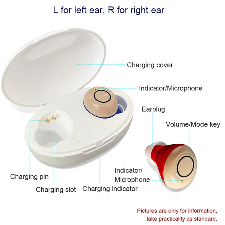 Z-300 TWS Rechargeable Sound Amplifier Deaf Hearing Aids(Red Blue) - Hearing Aids by PMC TechLife | Online Shopping South Africa | PMC TechLife | Buy Now Pay Later Mobicred