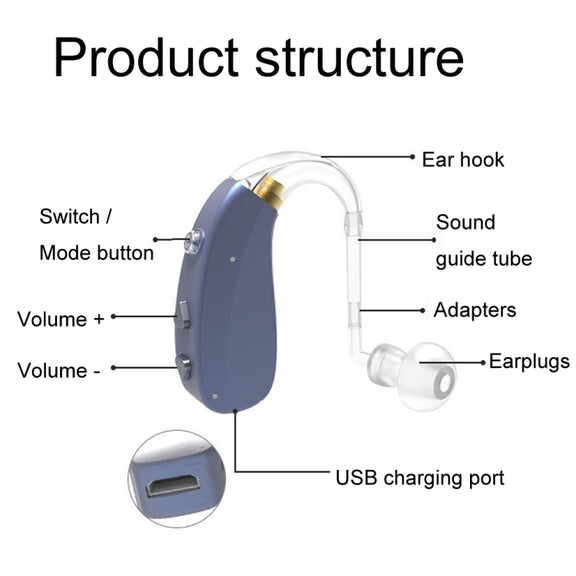 EN-T201A Digital Machine Elderly Charging Hearing Aid Sound Amplifier(Black)