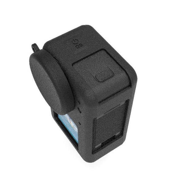 For DJI Osmo Action 3 Silicone Protective Case Lens Cap(Black)