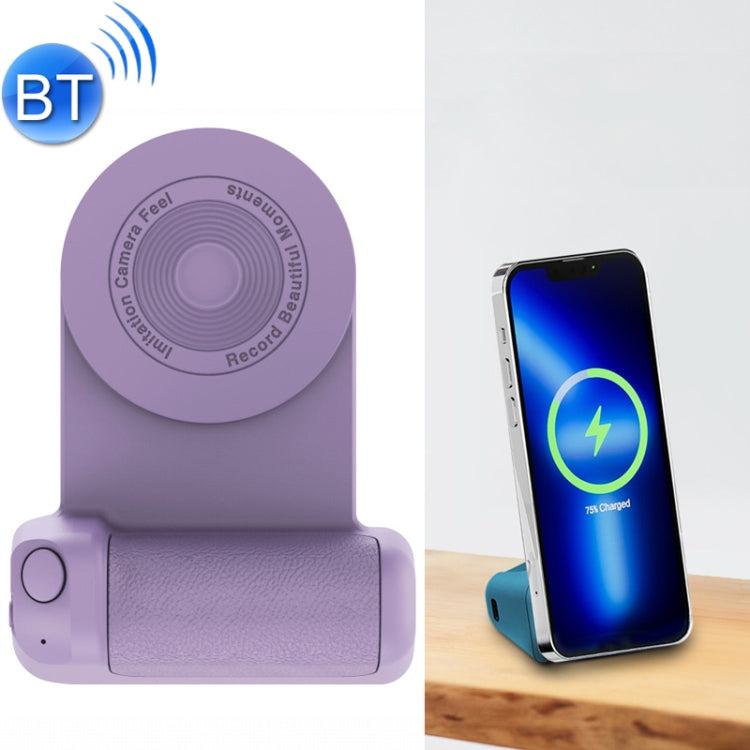 BBC-8 3 In1 Magnetic Absorption Wireless Charging Phone Stand Bluetooth Handheld Selfie Stick, Style: Upgrade Model(Purple) - Multifunction Charger by PMC TechLife | Online Shopping South Africa | PMC TechLife