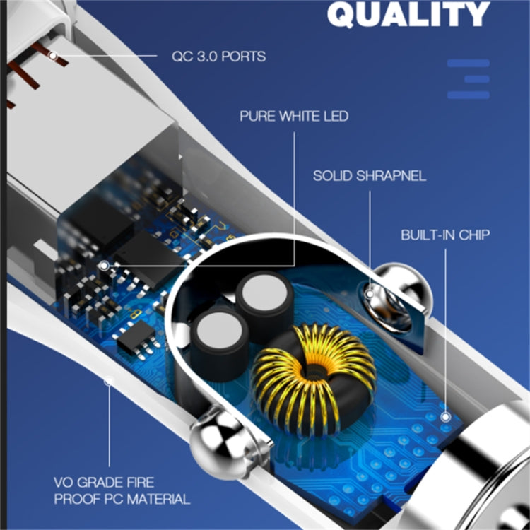 LDNIO C511Q 36W QC 3.0 Phone Fast Charger Dual-USB Ports Smart Car Charger with Micro USB Cable - free shipping - PMC TechLife - Order now!