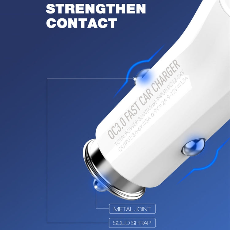 LDNIO C511Q 36W QC 3.0 Phone Fast Charger Dual-USB Ports Smart Car Charger with 8 Pin Cable - free shipping - PMC TechLife - Order now!