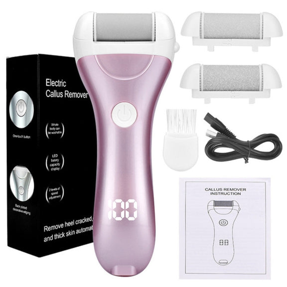 Electric Foot Grinder Digital Display USB Pedicure Peeling(Pink)