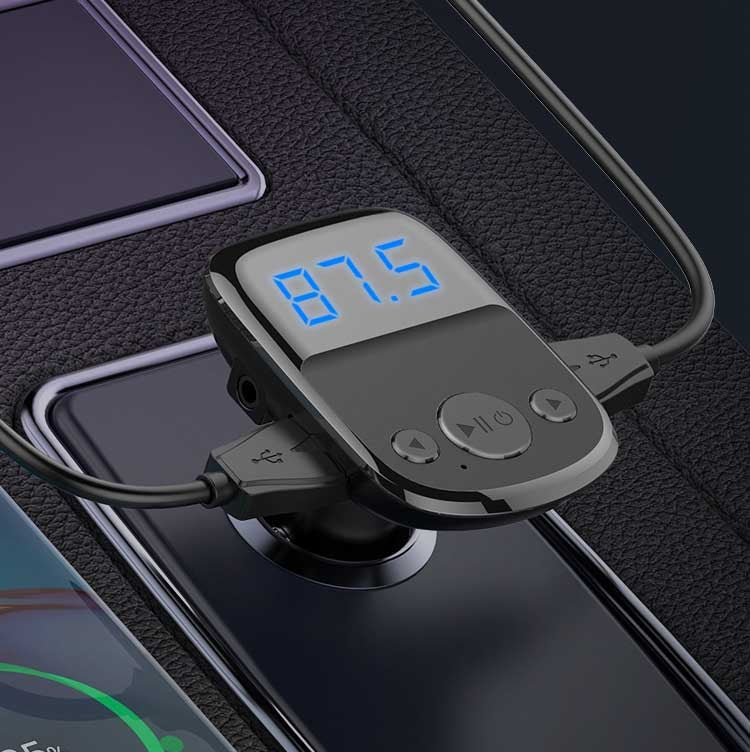 LDNIO C706Q QC3.0+AUTO-ID Car Bluetooth FM Music Digital Display Car Charger with 8 Pin Cable - Car Charger by LDNIO | Online Shopping South Africa | PMC TechLife | Buy Now Pay Later Mobicred