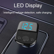 LDNIO C706Q QC3.0+AUTO-ID Car Bluetooth FM Music Digital Display Car Charger with Type-C/USB-C Cable