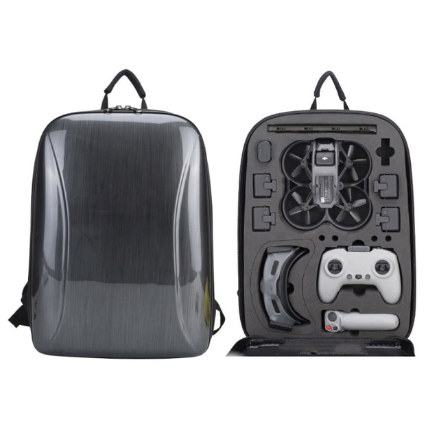 For DJI AVATA  Storage Bag Hard Shell Water-resistant Shoulder Bag Backpack(Brushed Gray)