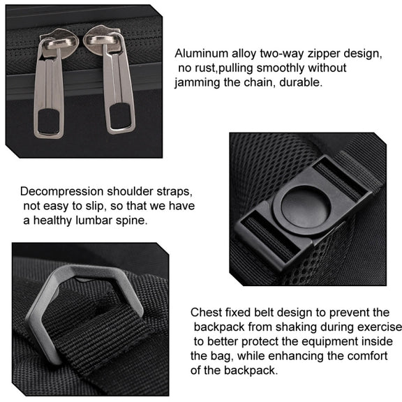 For DJI AVATA  Storage Bag Hard Shell Water-resistant Shoulder Bag Backpack(Brushed Gray)