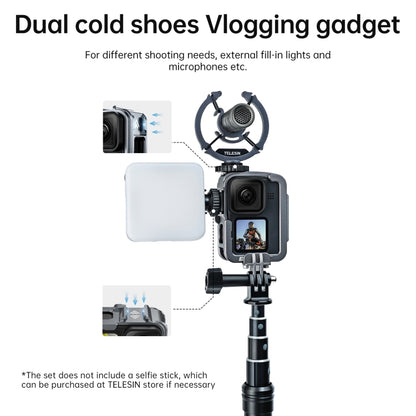 TELESIN Aluminium Alloy Frame Case For GoPro Hero11 Black / HERO10 Black / HERO9 Black ,Spec: Vertical Shooting Set - free shipping - PMC Jewellery - Order now!